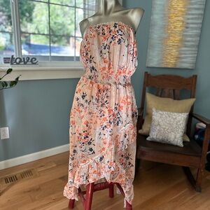 Ramy Brook Floral Strapless Dress EUC